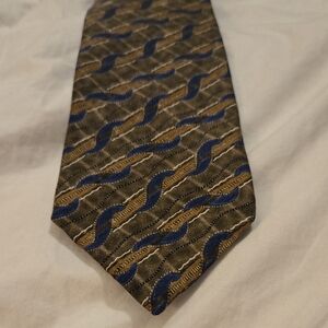 Gianfranco Ruffini Italian 100% Silk Stylish Blue and Brown Men's Tie